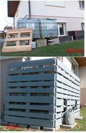 Wassertank Palettenverkleidung Design Designer Designs Designlife Gardeningtips Kitchendecor Decorationide Wassertank Garten Wasserfass Garten Wassertank
