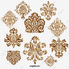 If your download doesn't start click here. Baroque Golden Floral Pattern Set With Ornate Three Dimensional Elements Baroque Pattern Luxurious Png Transparent Clipa Baroque Pattern Pattern Art Baroque