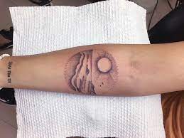 Multiple styles and the splash of color make this sleeve awesome #curatedtattoos #blackworktattoo. My Tattoo Story Sunstar