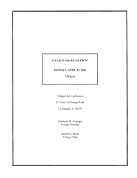 VILLAGE BOARD MEETING MONDAY, APRrL 24,2006 La Grange,lL 60525
