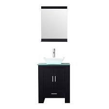 24 vanity cabinet with sink. Walcut 24 Inch Bathroom Vanity And Sink Combo Modern Black Mdf Cabinet Ceramic Vessel Sink With Faucet And Pop Up Drain Mirror Tempered Glass Counter Top Buy Online In United Arab Emirates