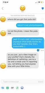 Banned on tinder, what now? Man Banned From Tinder After Posing With Photo Shopped Baby Yoda Lighter Minds