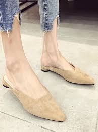 Metallic is always a good idea. Wildleder Mule Schuhe Damen Square Toe Ruckenfreie Flache Mules Milanoo Com