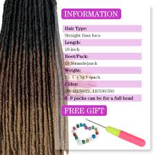 Urban beauty's crochet loop real goddess locs 18 are the most authentic looking faux locs on the market. Ombre Crochet Braid Hair Synthetic Braiding Hair Extensions Goddess Straight Faux Locs 18inches Soft Dreads Dreadlocks Hair Jameks Shopping Center