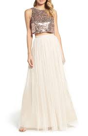 Adrianna Papell Sequin Two Piece Gown Nordstrom Two Piece Bridesmaid Dresses Tulle Skirt Bridesmaid Bridesmaid Skirts