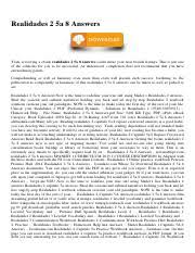 Top notch 1, second edition. Realidades 2 5a 8 Answers 1 Pdf