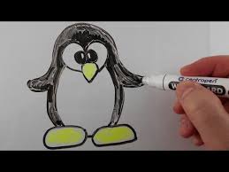 4 How To Draw Penguin For Kids X2f Drawing On A Whiteboard Youtube Penguin Drawing Easy Drawings Drawing For Kids