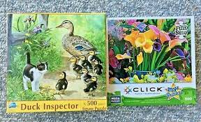 Crossword puzzles are for everyone. Lot Of 2 500 Piece Jigsaw Puzzles Larger Pieces Sunsout Ducks Mega Lilies Ebay