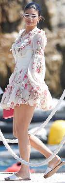 You can also choose between rompers or amazing dresses and complete with a pair of high heels and jewelry. Who Made Kylie Jenner S White Floral Dress Dresses White Floral Dress Mini Dress