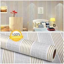 Wallpaper dinding foam 3d batu bata putih coklat wallpaper bola biliar ukuran besar 3d wallpaper 3d kotak kotak coklat. Wallpaper Sticker Dinding Murah Kamar Ruang Tamu Garis Garis Gold Corak Abu Elegan Bagus Minimalis Shopee Indonesia