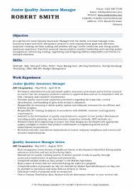 Quality Assurance Manager Resume Samples Qwikresume