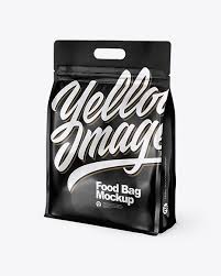 Glossy Stand Up Food Bag Mockup In Bag Sack Mockups On Yellow Images Object Mockups Mockup Free Psd Mockup Free Download Bag Mockup