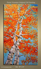 Birch Trees In Fall Paintings 