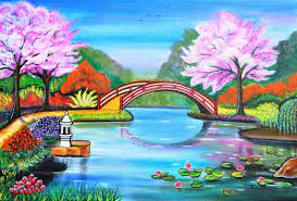 Enchanting Garden Colorful Acrylic