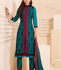 Multicolor embroidered Chanderi and Cotton semi stitched salwar with  dupatta - VH FASHION - 623501