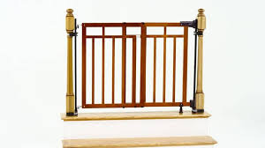 I like how the baby gate matches the banister. Summer Infant Banister Stair Top Of Stairs Gate With Dual Installation Kit
