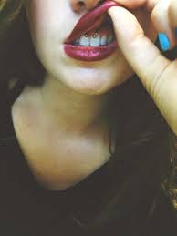 Black Grunge Lips Piercing Rock Lockscreen Mouth Piercings Body Piercings Smiley Piercing