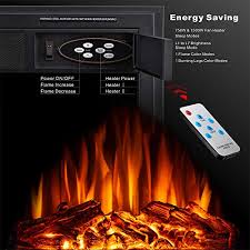 Homcom electric fireplace with storage door cabinets, led log flame, remote control, and adjustable temperature, for living room, dining room, office, and corner use, white. Jamfly Electric Fireplace Tv Stand Wood Mantel For Tv Up To 55 Media Entertainment Center Fireplace Console Cabinet W Led Flames Storage Bin Touch Screen Remote Control 750w 1500w Dark Espresso Farmhouse Goals