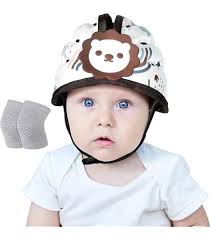 Protection de la tête de bébé, coussin de protection respirant, avec  genouillères, coussin de protection de la tête pour bébé et genouillères  pour bébé, réglable, idéal pour les enfants qui apprennent :