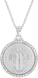 A new medallion includes symbols representing each age group — the beehive, the mia maid rose, and the laurel wreath. Amazon Com 925 Sterling Silver Clear Cubic Zirconia Saint Benedict Medallion 19 Necklace For Young Girls Teens Religious Shiny Cz St Benedict Medal Necklaces For Girls Faith Charm Jewelry For