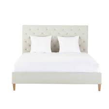 lit 140x190 en lin capitonne avec sommier a lattes maisons du monde lit capitonne lit 180x200 lit maison du monde