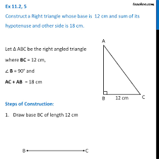 How to layout your foundation for building a shed, patio, garage or other structures. Ex 11 2 5 Construct A Right Triangle Whose Base Is 12cm And Sum