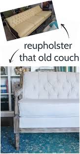 Want o reupholster your outdated couch at home? How To Reupholster A Couch On The Cheap Lovely Etc