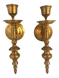 How do you maintain antiqued brass? Vintage Brass Wall Mounted Sconce Candle Holders A Pair Chairish