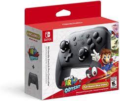 This controller was designed to feel comfortable in your hands and features a red top imprinted with unique mario design, black accent color on back plus abxy buttons, and blue metallic. Amazon Com Nintendo Switch Pro Controller With Super Mario Odyssey Full Game Download Code Computers Accessories