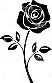 Black Silhouette Of A Rose Flower Vector Illustrations Vector Id578835278 654 1024 Flower Drawing Design Rose Stencil Flower Drawing