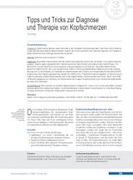 Tipps Und Tricks Zur Diagnose Und Therapie Von Kopfschmerzen