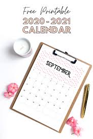 A great way to look at the whole year along with a splash of color. Free Printable 2020 2021 Calendar Gathering Beauty