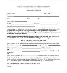 Provide your employee with proper workplace accommodations if an employee presents a return to work form along with a doctor release form but with restrictions, you have to follow them as an employer. Free 16 Return To Work Medical Form Templates In Pdf Ms Word