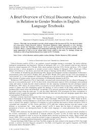 Bahkan, jatuh terus ke relung hati yang dalam. Pdf A Brief Overview Of Critical Discourse Analysis In Relation To Gender Studies In English Language Textbooks