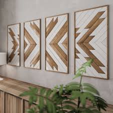 Native Pattern Wood Wall Art Set Large Wooden Wall Art Etsy Rustic Wood Wall Art Wood Wall Art Diy Large Wood Wall Art