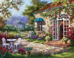 Pin By Meike Fr On Cozy Cottage Garden Painting Puzzle Art Landscape Paintings