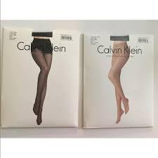 2 Pair Calvin Klein Control Top Pantyhose Size B Nwt