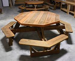 5 Stained Octagon Picnic Table Lifetime Guarantee Picnic Table Plans Octagon Picnic Table Octagon Picnic Table Plans