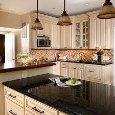 Maple cabinets with black countertops kitchen cabinets and. 35 Dark Kitchen With A Beige Countertop The Ultimate Convenience Homeknicknack Kitchen Renovation Granite Countertops Kitchen Beige Kitchen