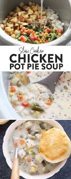 Crockpot Chicken Pot Pie Soup That Packs All The Creaminess You Love From A Tradition Slow Cooker Chicken Pot Pie Crockpot Chicken Pot Pie Chicken Pot Pie Soup