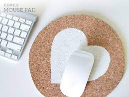 Diy Painted Cork Mouse Pad From Sarah Hearts Sarah Hearts Diy Mouse Pad Paint Cork Diy Craft Projects