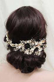 Gold Wedding Hair Vine Bridal Hair Clip Wedding Hair Piece Etsy Wedding Hair Clips Bridal Hair Clip Floral Hair Vine