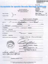 State Of Nevada Apostille Nevada Marriage Marriage Certificate
