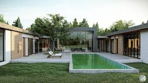 Extensive use of modern or industrial mixed materials throughout home. 6 Bedroom Modern Minimalist House Plan Ank Studio
