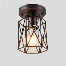 With clean lines and a minimalist design, our new blair lighting collection is a nod to 1940s french industrial lighting design. Lightinthebox New Vintage Retro Rustic Nordic 1 Light Black Metal Cage Loft Ceiling Lamp Flush Mount