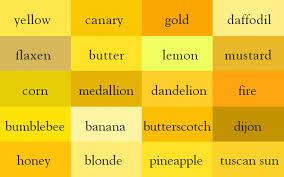 Vibrant color · limitless options · perfect finish · high quality The Color Thesaurus Shades Of Yellow Color Theory Yellow Color