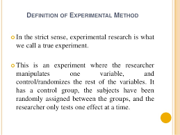 Methodology example in experimental research. Experimental Method Of Research