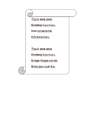 Buah delima buah duku, kami belajar dari cikgu. Pantun 2 Kerat