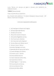 Curso Técnico em Serviços de Apoio à Pessoas com Deficiência no Ambiente  Escolar. TURMA C Várzea Grande Aulas as Quinta-fei