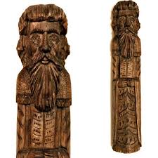 Slavic Wood Sculpture Medieval Europe Art Hand Carved Figurine 55 Liked On Polyvore Featuring Home Home Decor Wood Sculpture Wooden Statues Statue